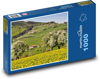 Jaro - příroda, květy, stromy - Puzzle 1000 dílků, rozměr 60x46 cm