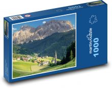 Alpy - vesnice, hory Puzzle 1000 dílků - 60 x 46 cm