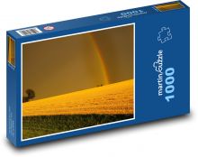 Duha nad obilném poli Puzzle 1000 dílků - 60 x 46 cm