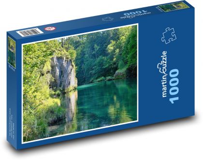 Skała nad rzeką - Puzzle 1000 elementów, rozmiar 60x46 cm