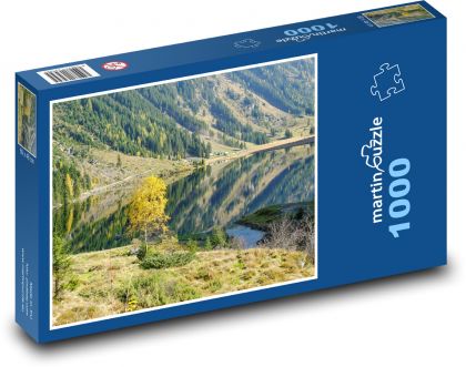 Krajobraz - górskie jezioro - Puzzle 1000 elementów, rozmiar 60x46 cm