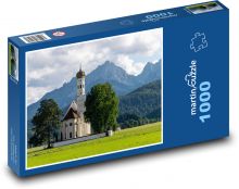 Austria - kościół w Alpach Puzzle 1000 elementów - 60x46 cm