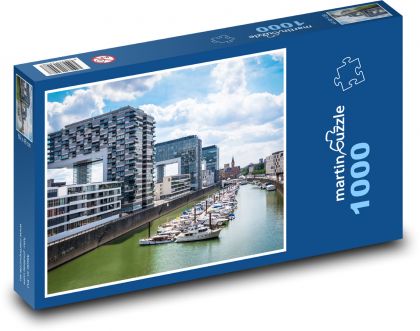 Žeriavové domy - prístav, lode - Puzzle 1000 dielikov, rozmer 60x46 cm