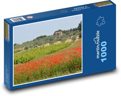 Mohn - Landschaft, Weinberge - Puzzle - 1000 Teile