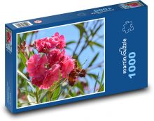 Růžový květ Oleandru Puzzle 1000 - 60x46 cm
