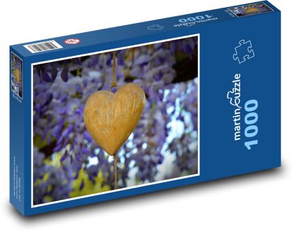 Srdce - láska, dekorace - Puzzle 1000 dílků, rozměr 60x46 cm