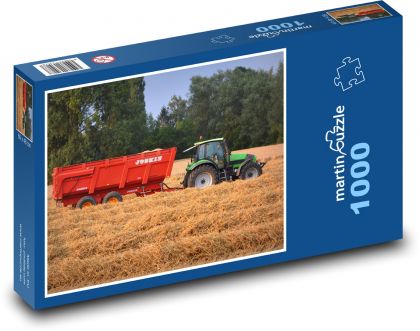 Traktor - obilí, sklizeň - Puzzle 1000 dílků, rozměr 60x46 cm