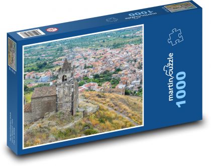 Sicília - kostol, krajina - Puzzle 1000 dielikov, rozmer 60x46 cm