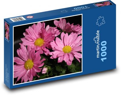 Chryzantema - różowa, rosa - Puzzle 1000 elementów, rozmiar 60x46 cm