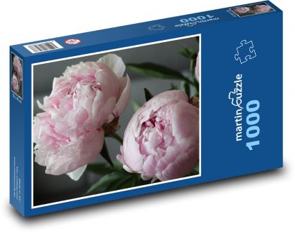 Pivonky - ružové - Puzzle 1000 dielikov, rozmer 60x46 cm