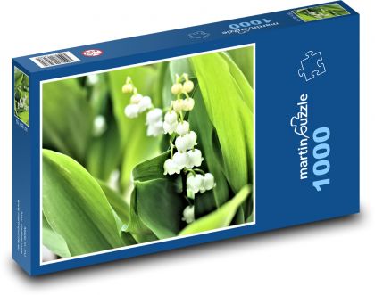 Konvalinka - biela kvetina - Puzzle 1000 dielikov, rozmer 60x46 cm