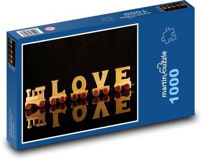 Láska - písmena, vlak - Puzzle 1000 dílků, rozměr 60x46 cm