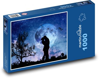 Księżyc - miłość, zakochana - Puzzle 1000 elementów, rozmiar 60x46 cm