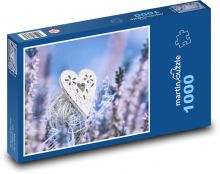 Srdce k Valentýnu s levandulí Puzzle 1000 dílků - 60 x 46 cm
