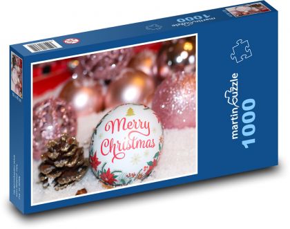 Vánoce - dekorace, ozdoba - Puzzle 1000 dílků, rozměr 60x46 cm