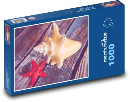Rozgwiazda - muszle, morze - Puzzle 1000 elementów, rozmiar 60x46 cm