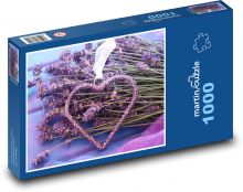 Lavender - heart, flower Puzzle 1000 pieces - 60 x 46 cm 