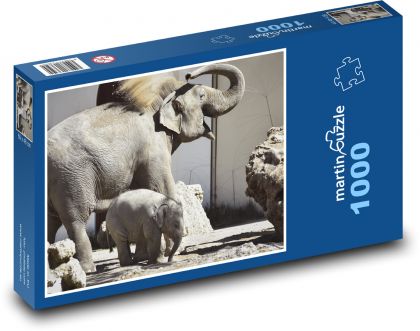 Slůně - slon, savec - Puzzle 1000 dílků, rozměr 60x46 cm