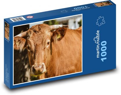 Kráva - dobytek, farma - Puzzle 1000 dílků, rozměr 60x46 cm