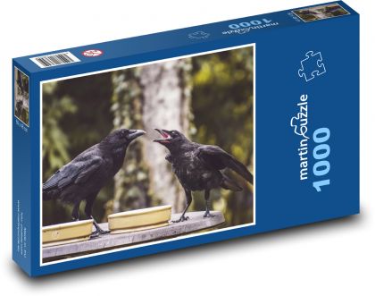 Crows at the bird feeder - Puzzle 1000 pieces, size 60x46 cm 