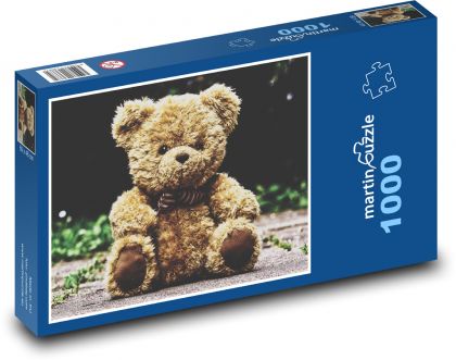 Medvedík - plyšový, chlpatý - Puzzle 1000 dielikov, rozmer 60x46 cm