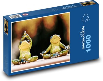 Żaby - joga, ćwiczenia - Puzzle 1000 elementów, rozmiar 60x46 cm