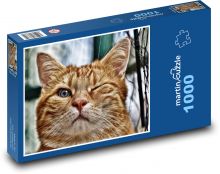 Kočka domácí - mrkat Puzzle 1000 dílků - 60 x 46 cm