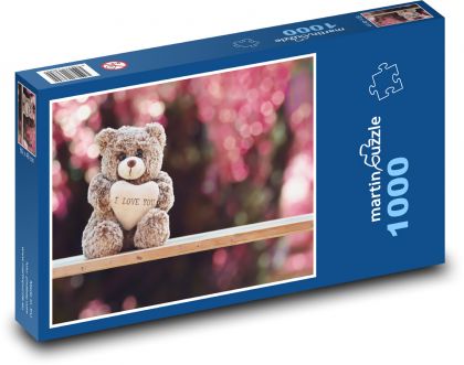 Medvedík - milovať, plyšový - Puzzle 1000 dielikov, rozmer 60x46 cm