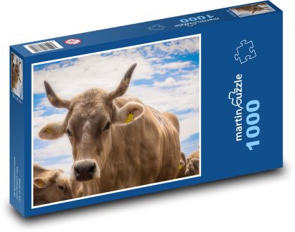 Kráva - farma, dobytek - Puzzle 1000 dílků, rozměr 60x46 cm