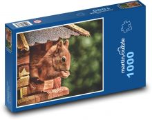 Eichhörnchen - Nagetier, Garten Puzzle 1000 Teile - 60 x 46 cm
