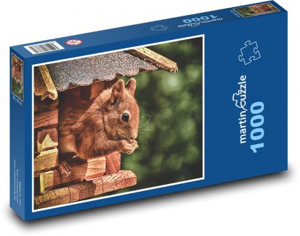 Wiewiórka - gryzoń, ogród - Puzzle 1000 elementów, rozmiar 60x46 cm
