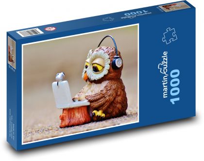 Owl with headphones - Puzzle 1000 pieces, size 60x46 cm 