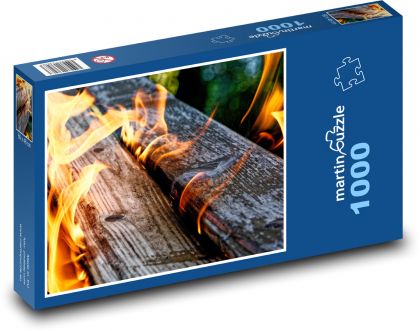 Oheň - plamene, drevo - Puzzle 1000 dielikov, rozmer 60x46 cm