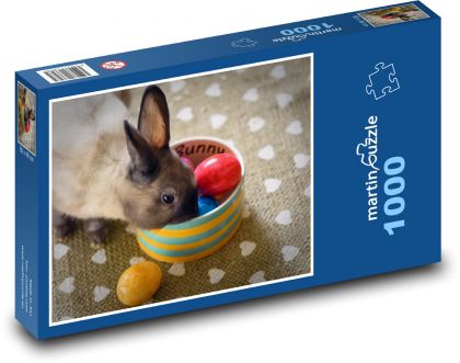 Veľkonočný zajačik - zakrpatený zajačik - Puzzle 1000 dielikov, rozmer 60x46 cm