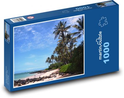 Tropický ráj - moře, pláž - Puzzle 1000 dílků, rozměr 60x46 cm