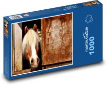 Hnědý kůň - koňská stáj Puzzle 1000 dílků - 60 x 46 cm