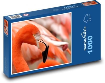 Flamingo - orangefarbener Vogel, Zoo - Puzzle - 1000 Teile