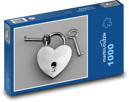 Klíč k srdci - láska, štěstí - Puzzle 1000 dílků, rozměr 60x46 cm