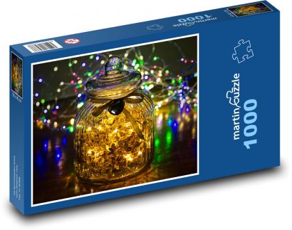 Glas - Weihnachtsschmuck, Lichter - Puzzle - 1000 Teile