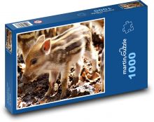 Divočák - sele, prasátko Puzzle 1000 - 60x46 cm
