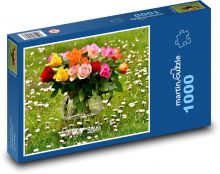 Bouquet of roses - gift, flowers Puzzle 1000 pieces - 60 x 46 cm 