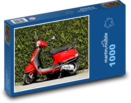 Red Vespa - moped, ride - Puzzle 1000 pieces, size 60x46 cm 