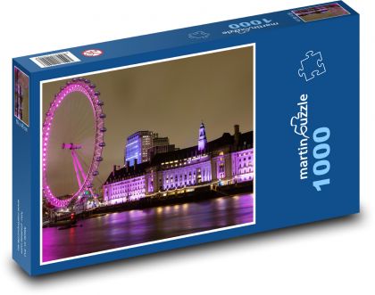 Londýnské oko - Temže, Londýn - Puzzle 1000 dílků, rozměr 60x46 cm
