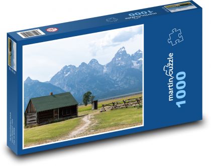 Cottage - house, mountains - Puzzle 1000 pieces, size 60x46 cm 