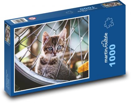 Kočka - kolo, mazlíček - Puzzle 1000 dílků, rozměr 60x46 cm