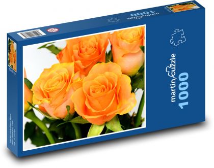 Orange Rosen - Blumen, Garten - Puzzle - 1000 Teile