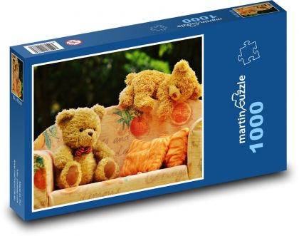 Medvedík - gauč, roztomilý - Puzzle 1000 dielikov, rozmer 60x46 cm