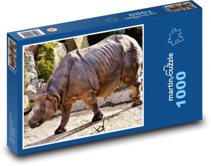 Nosorožec - zvíře, zoo - Puzzle 1000 dílků, rozměr 60x46 cm
