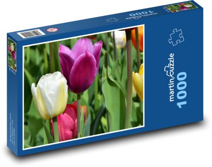 Tulipány - kvet, jar - Puzzle 1000 dielikov, rozmer 60x46 cm