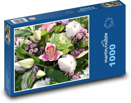Kytice - květiny, jaro - Puzzle 1000 dílků, rozměr 60x46 cm